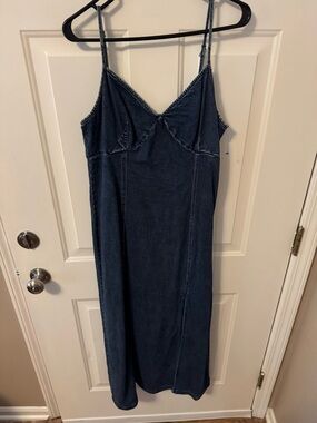 American Eagle Outfitters Dark Blue Denim Slip Dress